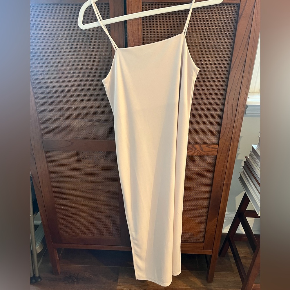H&M Cream Strapless Maxi Dress